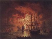 Jakob Philipp Hackert, The Destruction of the Turkish Fleet in Chesme Harbour